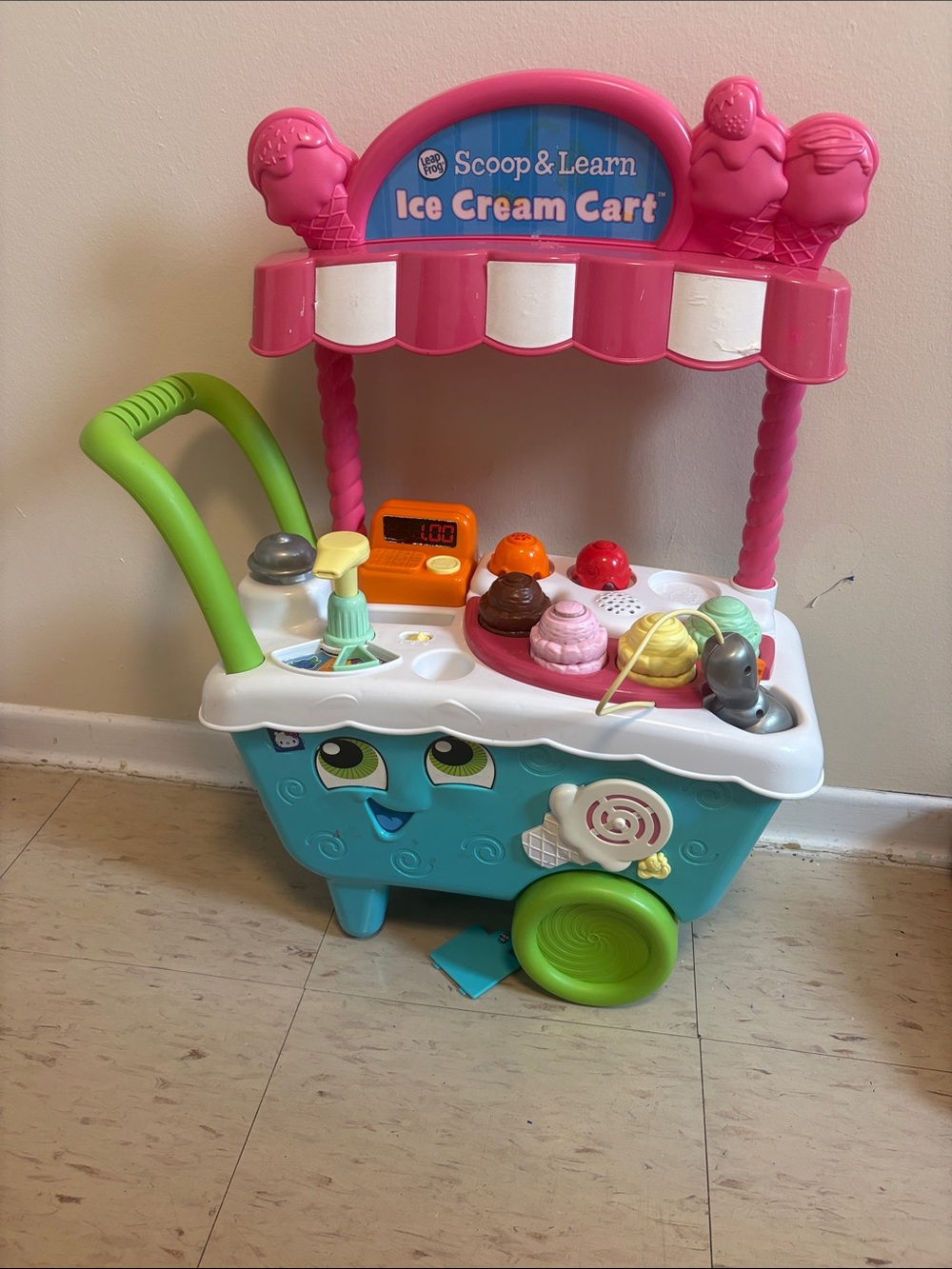 Scoop & Learn Ice Cream Cart Toy - Pink and Teal